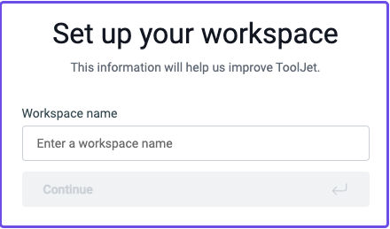 Set up ToolJet workspace